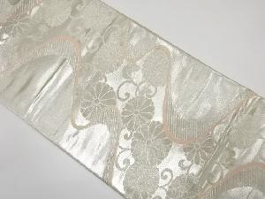 アンティーク　流水に菊唐草模様織り出し袋帯（着用可）